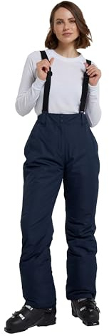 Mountain Warehouse Moon Skihose für Damen - Thermo-Schneehose, Outdoorhose für Damen, Verstellbarer Bund, mit abnehmbaren Hosenträgern, Skibekleidung, Weite Passform Marine Damengröße EU 36