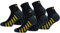 Caterpillar 6 Paar Sneaker Work Knöchellang – Fußgewölbestütze – Frottee-Einlegesohle – Baumwolle (Schwarz-Grau, 43-46)