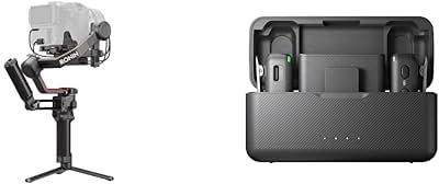 DJI Pack DJI RS 3 Pro, estabilizador portátil en Tres Ejes para cámaras de Cine y DSLR de Canon/Sony & Mic (2 TX + 1 RX + Estuche de Carga), micrófono lavalier inalámbrico, 15 Horas de batería, cance