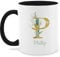 Tasse Tassen 325ml - Anfangsbuchstabe Name - Namens Geschenk - 325 ml - Schwarz - personalised mug buchstabentasse buchstaben letter kaffeetasse buchstabe namenstasse initialen letters teetasse