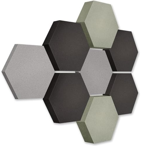 platino24 Akustikpaneele 8 Elemente Edition LOFT 3D I Ø 300mm Akustikplatten Schalldämmung Wand & Decke I Akustikschaum Schall-Absorber aus Basotect 30-70mm mit farbiger Akustikbeschichtung