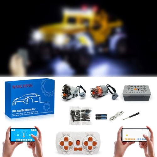 WANCHENG Technik Power Motoren Set für 42122, mit LED Licht-Set, 2 Motor und Fernbedienug, 4 Modi der APP-Steuerung, mit Exquisiten Verpackungsboxen (Modell Nicht Enthalten)