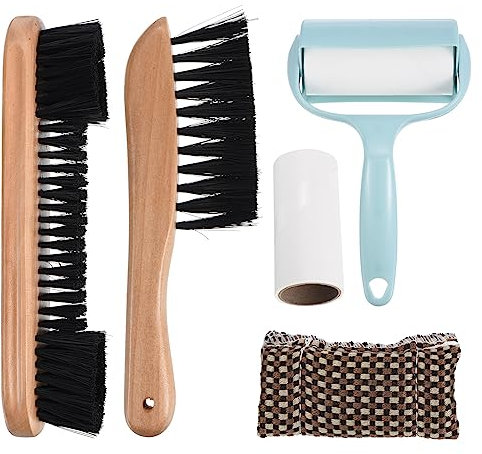 PATIKIL Billardtisch Reinigung Pinsel Set Billardtisch Pinsel Schiene Pinsel Queue Reinigung Gewebe Klebrig Fusselrolle und Ersatzkern Billardtisch Sauber Kit Hölzerne Farbe