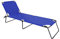 Lettino da Mare Prendisole Pieghevole Classico Struttura Metallo Reclinabile Rivestimento in Tessuto Traspirante Arredo Esterno Giardino Terrazzo Piscina Spiaggia Campeggio 24 x 187 x 53 cm (Blue)