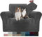 YSTELLAA Housse De Canapé en Velours 1 Place, Housse Fauteuil Extensible, Universelle Sofa Cover avec Accoudoirs, Protection Canapé Antisalissure, Lavable, Gris