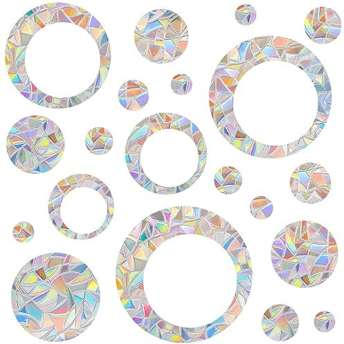 JOCXZI Pack of 24 window stickers, large bird protection for glass panes, invisible, bird protection stickers, window PVC window stickers, bird protection, bird anti-collision window stickers