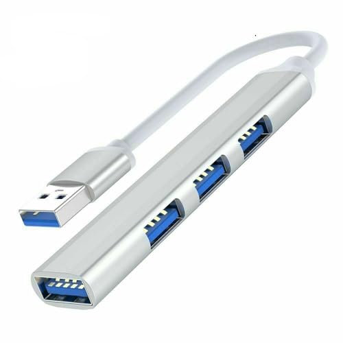 Multibao Ultra Slim 4-Port USB 3.0 Splitter Adapter High Speed Multiport, USB Extender for Mouse, Keyboard, Flash Drive, U Disk, Printer, Compatible with Laptop, Desktop PC, Xbox, PS5, and More
