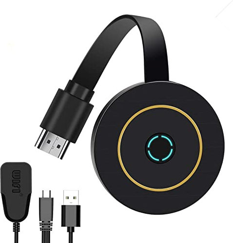 Dongle de Visualización WiFi, Adaptador HDMI Inalámbrico 4K para Transmisión de Archivos de Video, Receptor de TV Compatible con Android/Windows/iOS/Mac, Espejo a Televisor/Proyector/Monitor