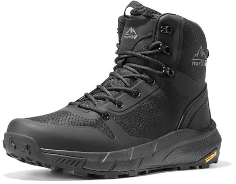 NORTIV 8 Men's Mid Military Tactical Boot Comfortable Lightweight Boots for Work All Day Side Zipper Motorcycle Combat Boots,Size 11,Black,SNMT241M