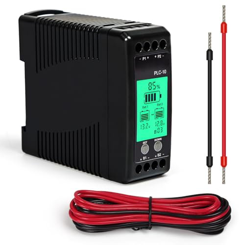 Jadeshay Batteria Equalizer,24V Equalizzatore di Batteria Bilanciatore di Tensione per Batterie Pacchi Batteria PLC-10 2x12V 24V 48V 60V 72V 96V per Batterie al Piombo LiFePO4 e al Litio