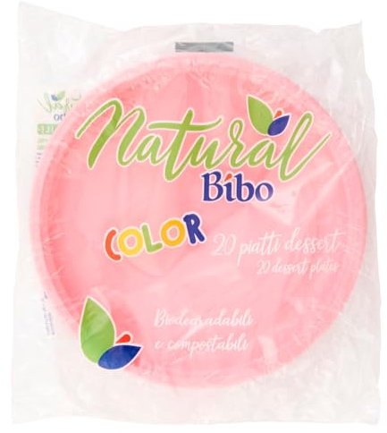 Maury's Articoli Bio Stoviglie pe Festa Colorate, Piatti Bicchieri e Forchette Ideali per Compleanni, Feste, Party, aperitivi e Eventi (ROSA DESSERT 20pz)