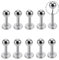 AllerPierce Kugel Ohrstecker 10 stücke 16ga Edelstahl Nasenpiercing Stecker Silber 6mm Gewindeloses Einschieben Ohrringe Studs Conch Tragus Helix Piercing Schmuck Set