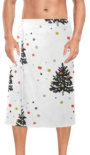 linqin Herren-Duschtuch mit Weihnachts-Tannenbäumen, weiches Tuch für Herren, 152,4 x 71,1 cm, für Sauna, Fitnessstudio, Dusche