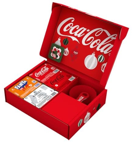 Coca-Cola Xmas Box: 24 Lattine da 150ml e 10 Gadgets Natalizi, in Collaborazione con Banco Alimentare