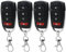 433mhz Universal Duplicator Remote Garage Door Opener Remote 4Pcs Replacement Electric Gate Remote Control Key Fob Wireless Cloning RF Transmitter Remote Control Keychain with 4 Button