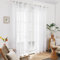 Deconovo Voile Vorhang mit Ösen Transparent Gardinen Wohnzimmer Lichtdurchlässig Gardinenschals Dekoschal, 240x140 cm, Weiß, 2er Set