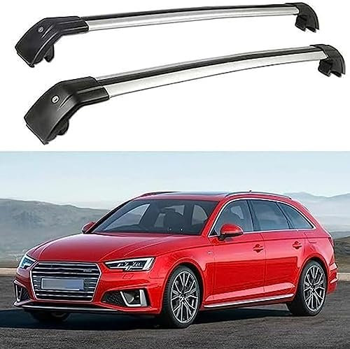 GuGuoZZ Aluminium Dachträger Relingträger für Audi A4 Avant (8W5,B9) 2015-2022 Dachgepäckträger für Fahrradträger Dachboxen Oder Als Skihalter