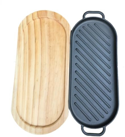 Toyvian Non-Stick Steak Teppanyaki Pan with Iron Plate Frying Pan Set for Fajita Steak Cooking