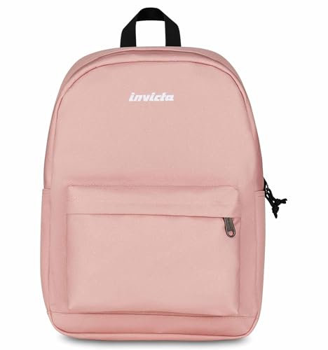 Invicta Zaino Scuola Carlson, Rosa Scintillante, Mono Scomparto Con Tasca per PC e Tasca per Borraccia, 24 lt, Scuola Media e Superiore, Zaino Ragazza