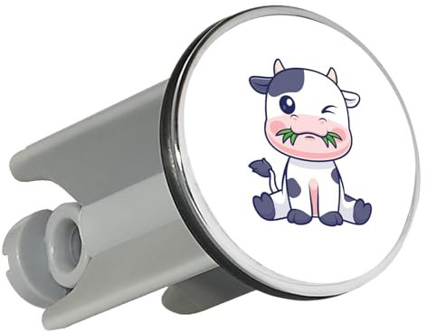 Huuraa Waschbeckenstöpsel Kälbchen Baby Kuh Geschenk 4cm für Waschbecken Abflussstopfen Kälbchen Geschenkidee