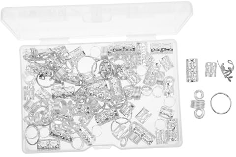 WOFASHPURET 100stücke Haarschmuck Silber Ringe Für Dreads Und Zöpfe Verstellbare Metall Haarperlen Für Und Mädchen Für Partys Hochzeiten Und Cosplay