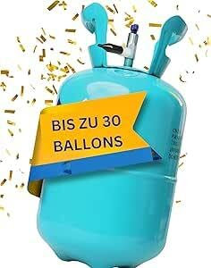 Brogaz Gas per palloncini [per 30 palloncini] – Gas a elio per fino a [30 palloncini] – Gas per palloncini – Bombola gas elio piccola con foglio informativo STAHLMANN®