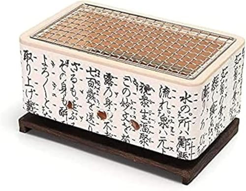 Japanese 4 In 1 Ceramic Hibachi, Table BBQ Grill, Yakitori Charcoal Portable Barbecue Stove For Outdoor Camping Grill