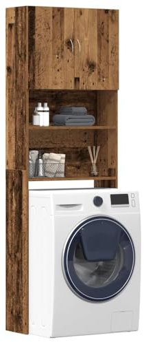 HOMTAKIE Meuble de Machine à Laver Vieux Bois 64x24x190 cmArmoire à Lave-Linge Armoire de Salle de Bain