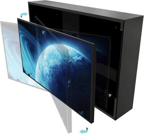 28-32 inch Weatherproof Outdoor TV Cover with Lock, Hard and Durable, Clear Dust-Proof Television Enclosure for Outside, Adjustable TV Wall Mount Bracket Included (28''-32'')