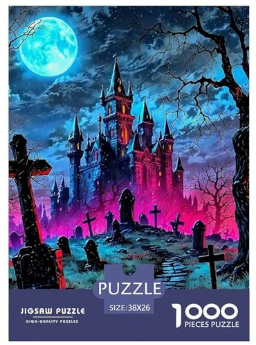 1000 Piece Horror Castle Jigsaw Puzzles for Adults Gifts Educational Games Home Decoration Fascinating World Jigsaw Puzzle for Adults And Kids 38x26cm/1000pcs