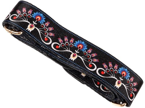 Vintage Banjo Schultergurt Verstellbar, Bedruckter Banjogurt | Nylon und Metall, für Banjo und Bass, Anti Wear, Anti Stretch, Starke Tragfähigkeit