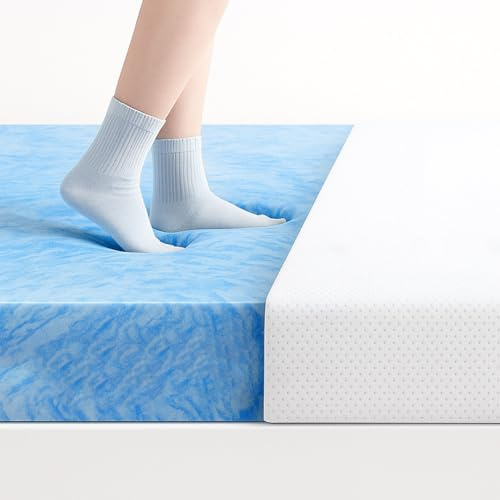 MKS Dream Komfort Memory Foam Topper 200x200, 5cm Gelschaum Topper für Matratzen, ergonomischer Matratzentopper H4 mit kühlendem Gel-Effekt, atmungsaktivem Bezug und hoher Druckentlastung