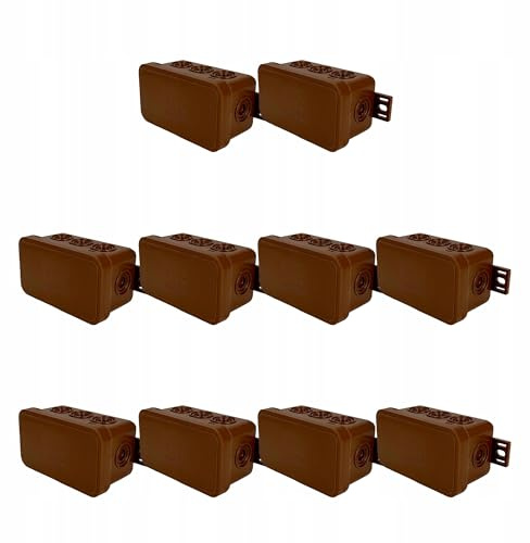 EDO Set 10x Aufputz-Abzweigdose IP54 Hermetisch 80x45x41 mm Braun | 8-Einführungen, Flexibel, Halogenfrei –Verteilerdose / Anschlussdose mit Ausgängen und Klickverschluss für Innen- und Außen