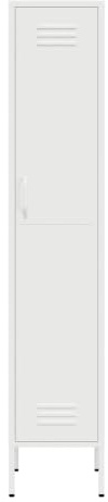 Lendo Online Metallschrank – Garderobenschrank aus Stahl mit verstellbaren Einlegeböden – Industrieller Aufbewahrungsschrank – 35x50x180 cm / 90x50x180 cm – Aktenschrank (Weiß, 35x50x180cm)