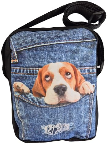 Einkaufszauber Crossbody Handtasche Jeans mit Labrador Hund 3D Druck