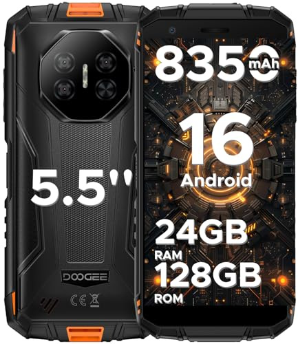 Luzglo Fire 3 Pro Rugged Smartphone Android 16, 2026 Rugged Phone with Gemini AI, 8350mAh Battery, 24GB+128GB/2TB Octa-Core android Phones, 5.5 HD+ IPS, 16MP+8MP, Face ID/NFC/Widevine L1