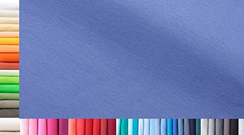 Bündchenstoff XXL als Meterware|doppelt: 75cm breit|einfach: 150cm breit|Farbe: 38 Lichtblau|1m lang|96% Baumwolle, 4% Elasthan|Jersey|1buy3|Grundpreis pro qm: € 10,66