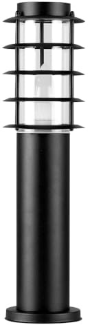MiniSun | Modern Black Stainless Steel Light Post | Post Lights, Home Décor & Improvement Essential | Includes 4W LED Bulb [3000K Warm White] | Mains Wired