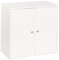 URBNLIVING 2 Tier Wooden Storage Cabinet (White Unit + White Doors)