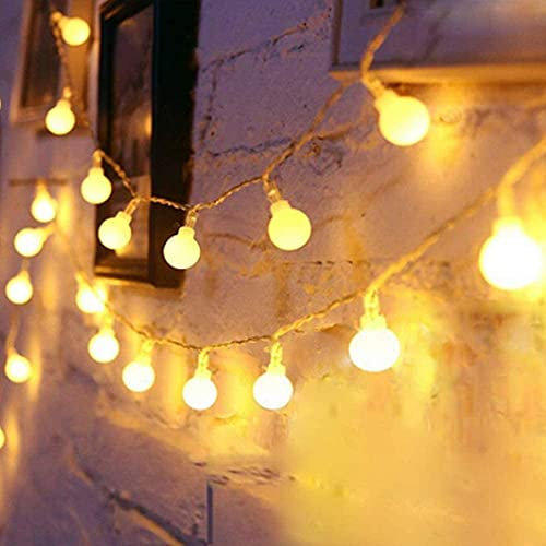 Eruibos Van [40 LED] Lichterkette Kugel, 6M Globe Lichterkette Batterie mit Fernbedienung 8 Modi IP65 Wasserdicht für Weihnachten, Garten, Balkon,Camping, Hochzeit, Party Deko Warmweiß