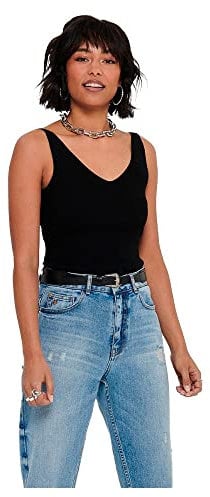 JDY Damen JDYNANNA S/L TOP KNT NOOS Trägershirt/Cami Shirt, Black, XXL