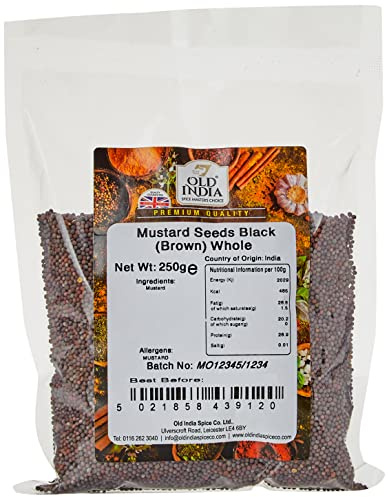 Old India Mustard Seeds Black (Brown) Whole 250g