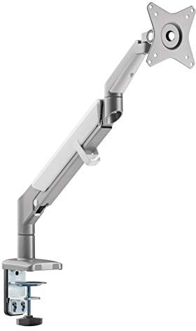 Techly 362152 Supporto da Scrivania Monitor LED 17-32 con Molla a Gas Bianco Silver Bianco/Grigio