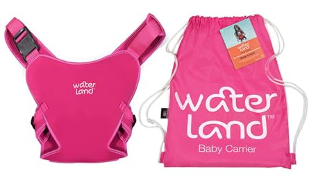 WaterLand Baby Carrier Innovative Carrier Seat for Water and Land Pink - Waterproof Chest Strap for Toddlers with Adjustable Straps, Lightweight Carry Seat for Pool and Beach