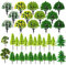 Cayway 44 Stück Modellbau Bäume Mixed Bäume Modellbau, 3~8CM Mixed Bunt Modell Baum Zug Bäume Kunststoff Modell Bäume für DIY Landschaft Gartendeko, Modelllandschaft