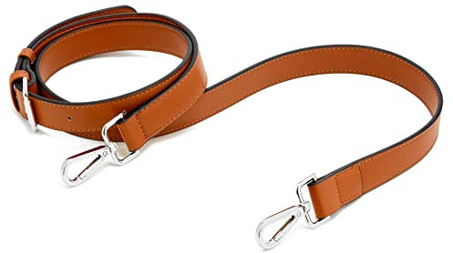 ZOUIQSS Frauen Leder Schulterriemen Trageriemen,Tasche Schultergurte Gurt Riemen für Geldbörse Handtaschen,verstellbare Ersatz Crossbody Bag Strap Tragegurt Umhängegurt(Silber-Braun 2,5 cm)