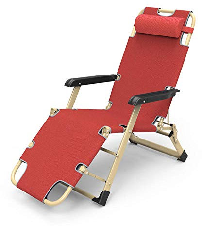 ZXFDMSWJ Faltbare Sonnenliege, Faltbarer Zero-Gravity-Lounge-Sessel, verstellbare Wattepad-Liege-Garten-Außenterrassen-Sonnenliege, kann bis zu 150 kg tragen - Orange