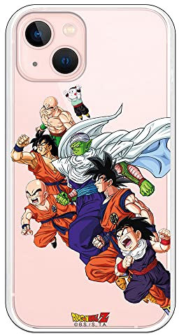 Personalaizer Official Case Compatible with iPhone 14, Dragon Ball Z, Multi Figures, Goku, Piccolo, Krillin Ten Shin Han, Flexible TPU Silicone Case, Clear