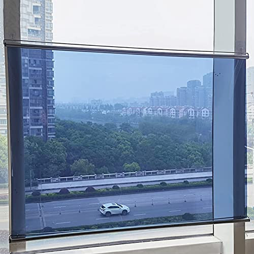 SANJIAOJIA Verdunkelungsrollo mit Saugnapf,Ohne Bohren Dachfenster Saugnapfes Rollo Fensterrollo,Tragbarer Sonnenschutz,Sichtschutz,Schlafzimmer,Dach,Auto Isolierfolie (W31xH150cm(12x59in),Blue)