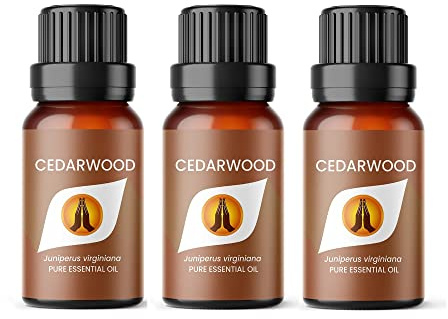 Aroma Energy Cedarwood Essential Oil, 30ml (3x10ml) | Diffuser oil for home, aromatherapy, burner, candle making, soap, wax melts | Natural, Vegan, UK Made